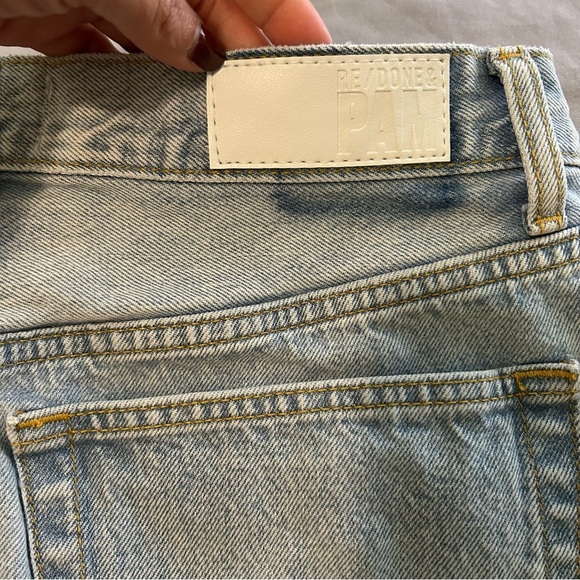 RE/DONE & PAM Mid Rise Wrap Jean Skirt Maliblue Size 27 - Picture 13 of 16